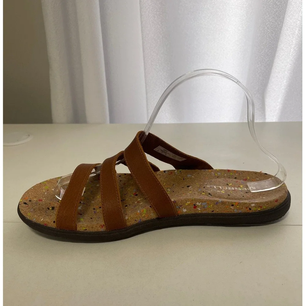 Merrell Womens Brown Napa Valley Slide Sandals Cork Footbed Size 10‎